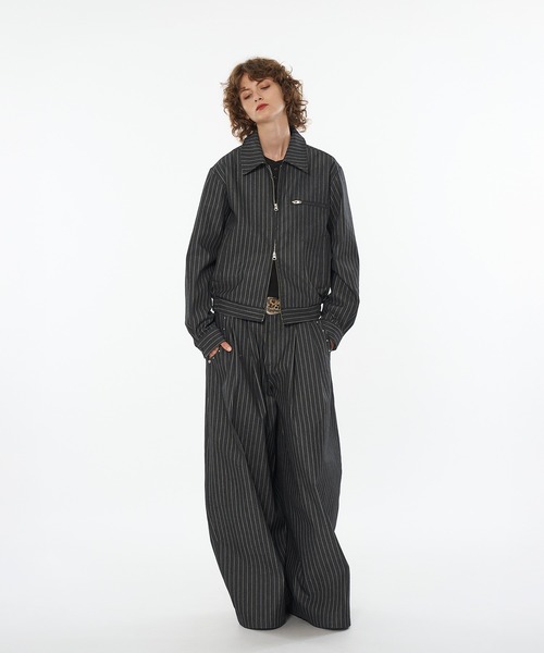 WISH FOR EVER 完売品　スーパーバギースタッズスラックス　ストライプ WISH FOR EVER（ウィッシュフォーエバー） スラックス ASSORT SUPER