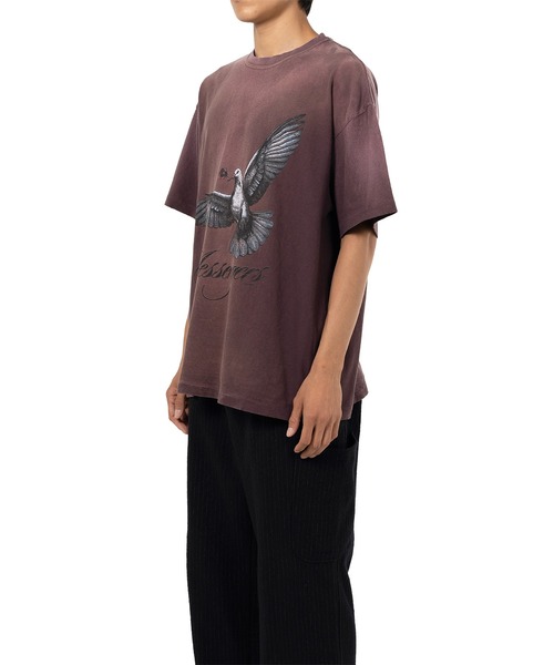 KAMIYA tシャツ Messenger Pigeon” Distressed T-shirt メンズ