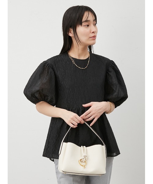 「Mila Owen」 半袖ブラウス 0 ブラック レディース_画像4