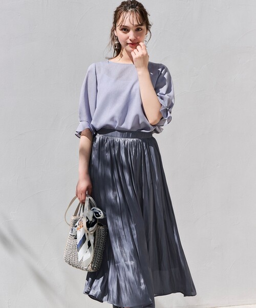 「ANY SIS」 半袖ブラウス 2 グレー レディース_画像4