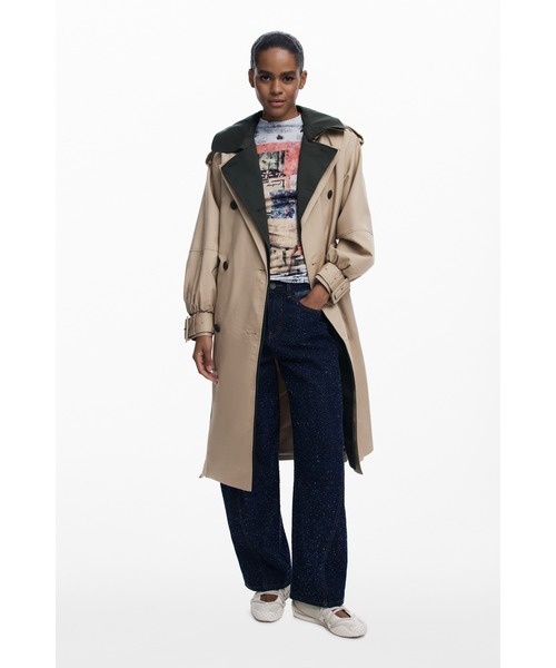 Desigual（デシグアル） トレンチコート コート ダブルラペル 