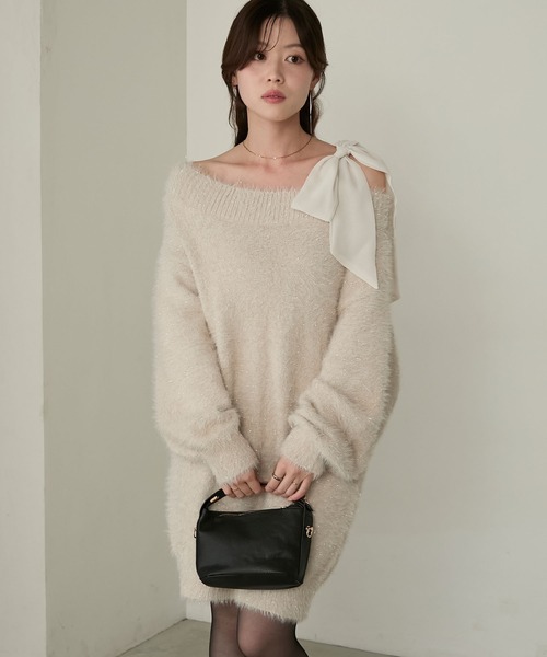 Cherir Mignon ワンピース 「Cherir Mignon」ショルダーリボン