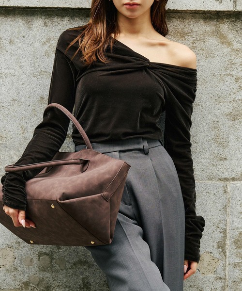 KINO THE KEI tシャツ シアー ベロア ツイスト 3WAY トップス