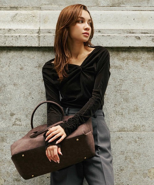 KINO THE KEI tシャツ シアー ベロア ツイスト 3WAY トップス