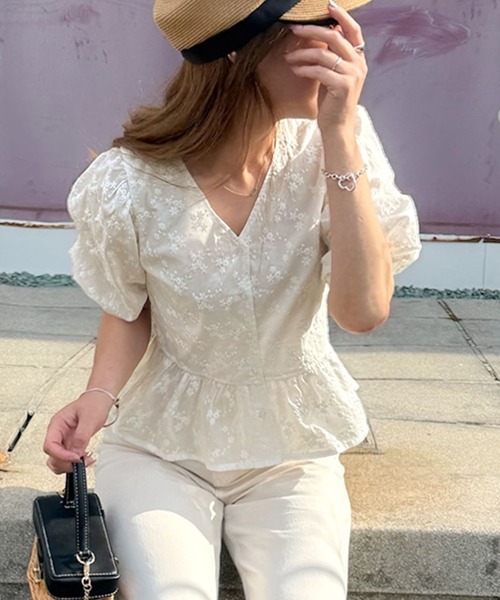 「classicalelf」 半袖ブラウス LARGE ブラック レディース_画像5