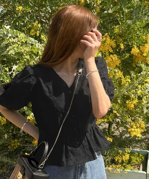 「classicalelf」 半袖ブラウス LARGE ブラック レディース_画像6