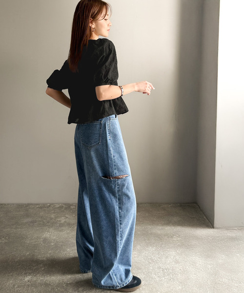 「classicalelf」 半袖ブラウス LARGE ブラック レディース_画像8