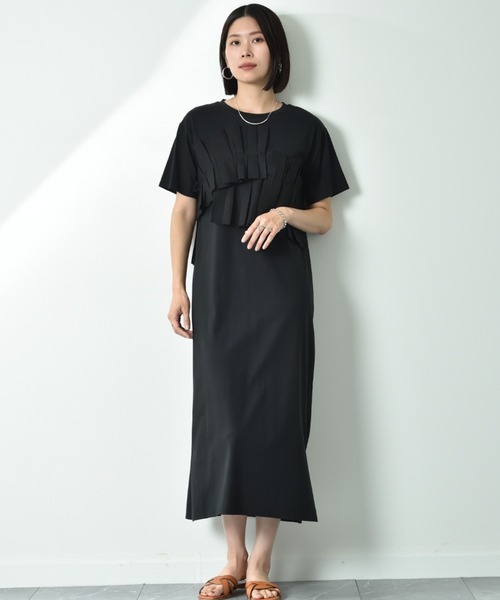 「INTERPLANET」 半袖ワンピース FREE グレー レディース_画像9