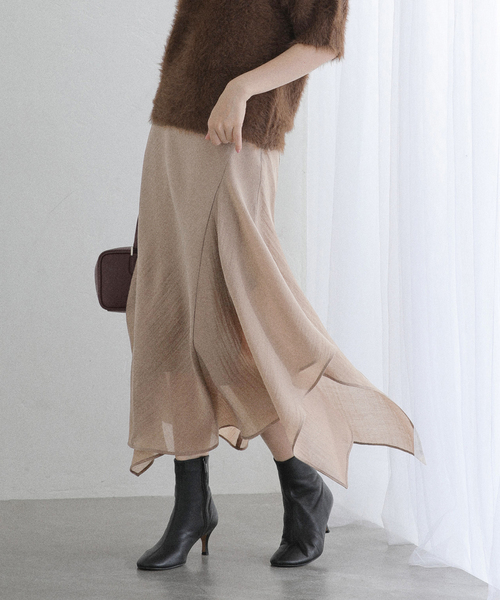 ラ トータリテ（La TOTALITE）/ラッフルシアーミディスカート La TOTALITE（ラ トータリテ） スカート ラッフルシアーミディスカート