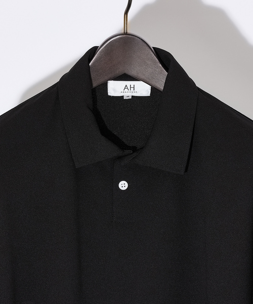 「AH ABAHOUSE」 7分袖ポロシャツ 46 チャコールグレー メンズ_画像5