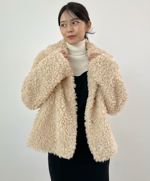 【茶】Rady ファーブルゾン ベージュ M Futier Land（フューティアランド） ブルゾン アウター 「4色展開