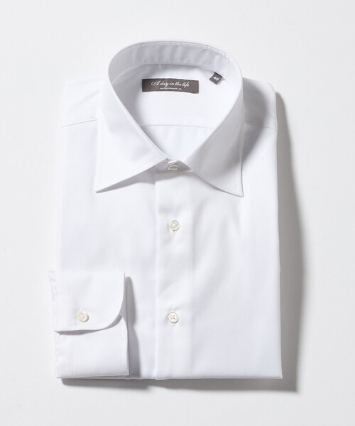 A DAY IN THE LIFE シャツ ツイル セミワイドカラーシャツ-イージー