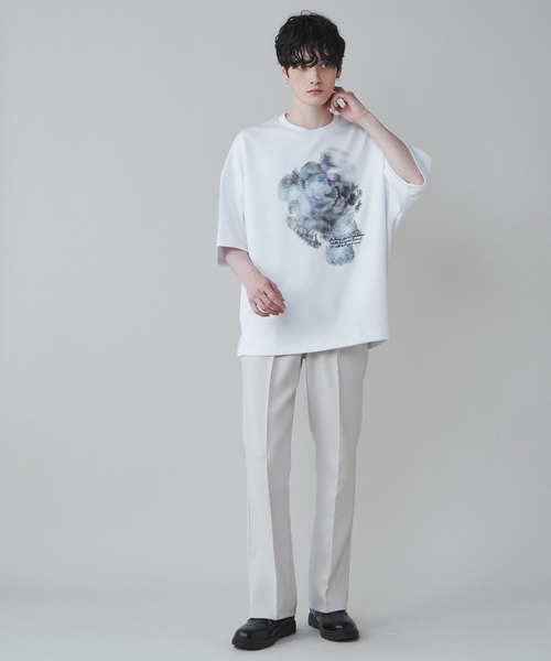 「LUCY」 半袖Tシャツ MEDIUM ホワイト メンズ_画像4