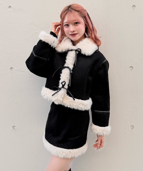 NOMAE（ノーマエ） ムートンコート ボアコート 「セット商品」リボン