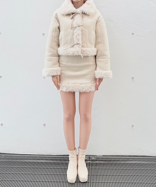 NOMAE（ノーマエ） ムートンコート ボアコート 「セット商品」リボン