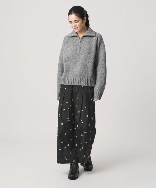 H beauty and youth ハーフジップニット H BEAUTY&YOUTH クリンプコットン ハーフジップニット - メルカリ