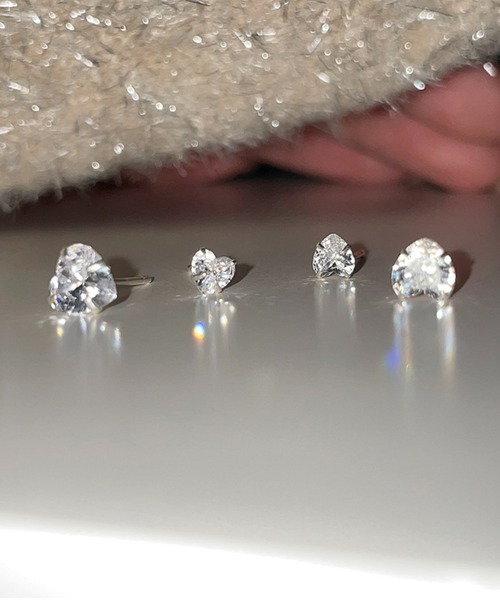 ピアス 「446649」ハートラインストーンピアス(RZ) レディース メンズ