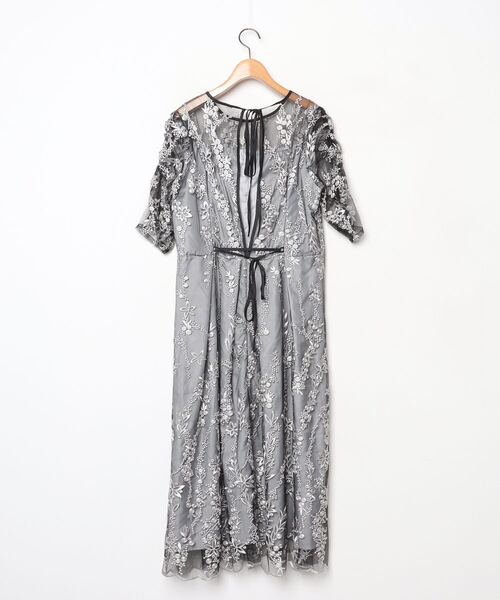 「niana」 「haremode」7分袖ワンピース M ブラック レディース_画像2