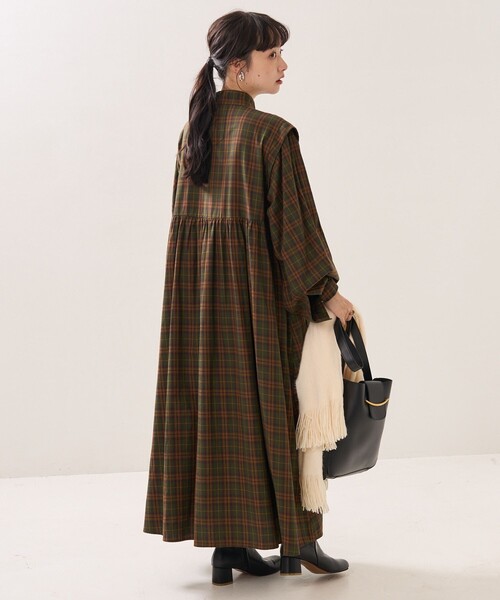 FREAK'S STORE（フリークスストア） 長袖ワンピース フリ- ブラウン