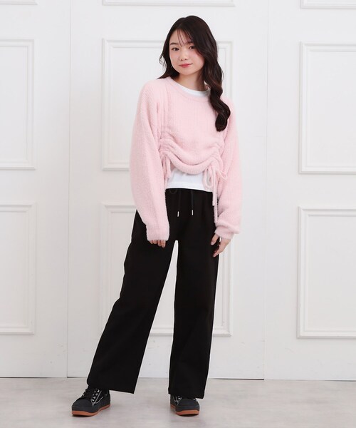 PINK-latte（ピンクラテ） パンツ 裏起毛イージーロングパンツ キッズ