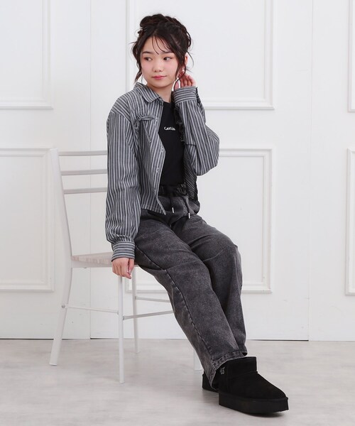 PINK-latte（ピンクラテ） パンツ 裏起毛イージーロングパンツ キッズ