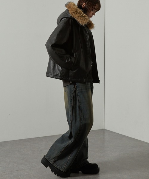 ブルゾン アウター 「Alfred Alex」2WAYヴィンテージライクオーバー