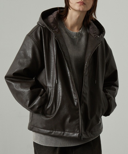 RIO jacket ファーフード2way ジャケット Alfred Alex】2WAYヴィンテージライクオーバーサイズファーフード