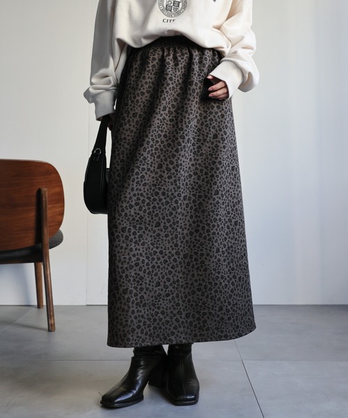ap retro スカート レオパードナロースカート / アニマル柄タイト