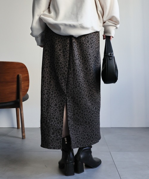 ap retro スカート レオパードナロースカート / アニマル柄タイト