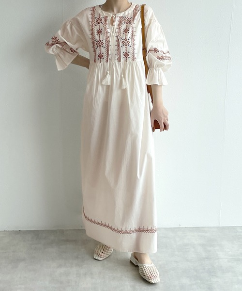 「w closet」 長袖ワンピース - グレー レディース_画像4