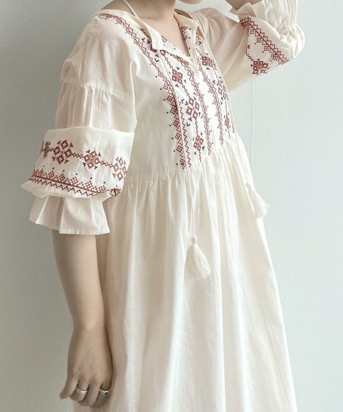 「w closet」 長袖ワンピース - グレー レディース_画像5