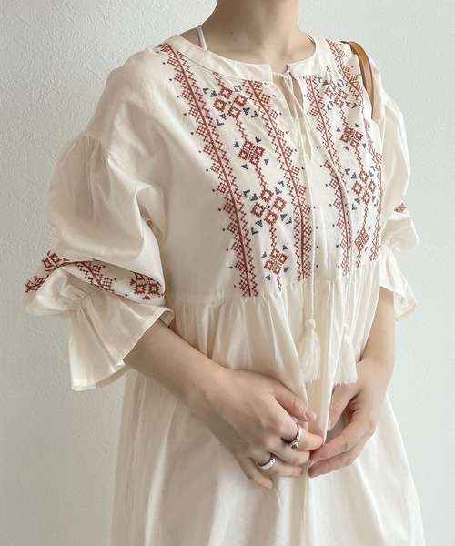 「w closet」 長袖ワンピース - グレー レディース_画像8