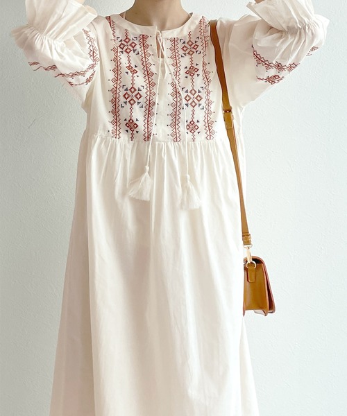 「w closet」 長袖ワンピース - グレー レディース_画像9