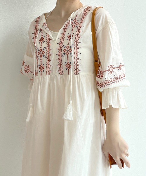 「w closet」 長袖ワンピース - グレー レディース_画像10