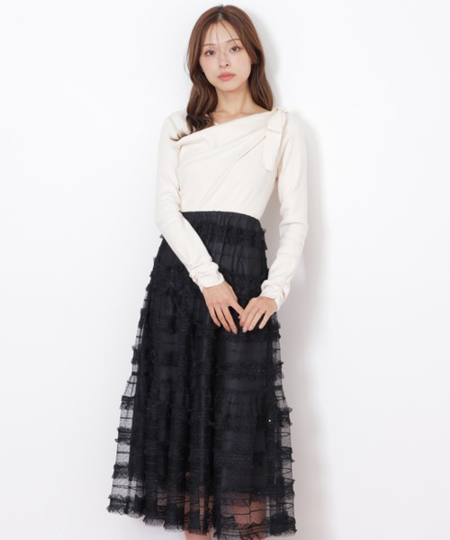チュールフリルドッキングワンピース JILL by JILL STUART（ジルバイジルスチュアート） ワンピース フリル