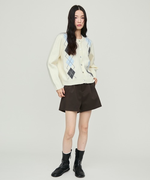 NUJOH カーディガン Argyle Pattern Knit Cardigan / アーガイル