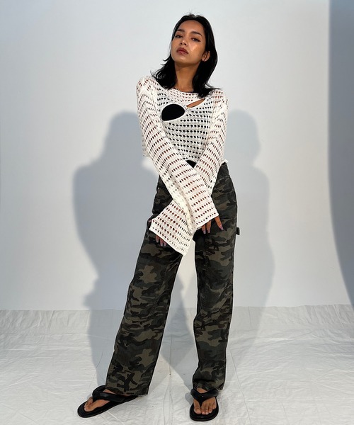 「ROGER AND RAW」 長袖ニット FREE ホワイト レディース_画像3