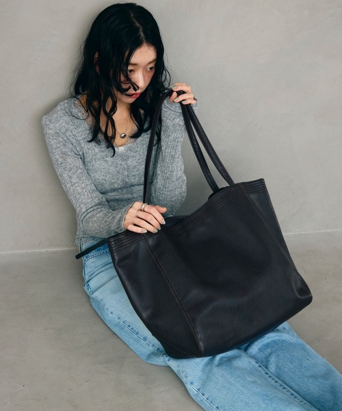 トートバッグ エコレザービッグトートバッグ レディース : ZOZOTOWN