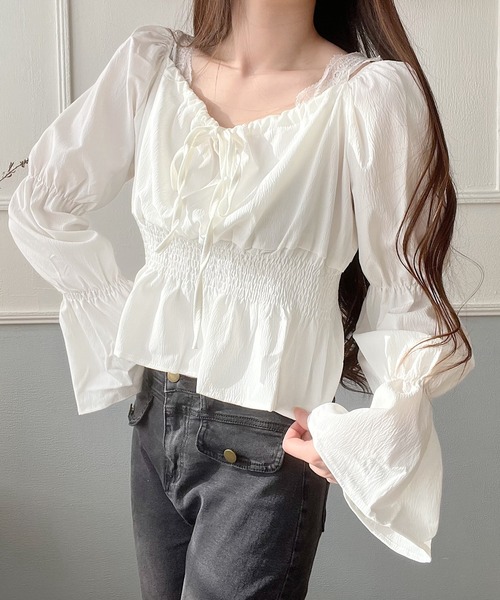 Nana ブラウス シャツ シャーリングブラウス レディース : ZOZOTOWN