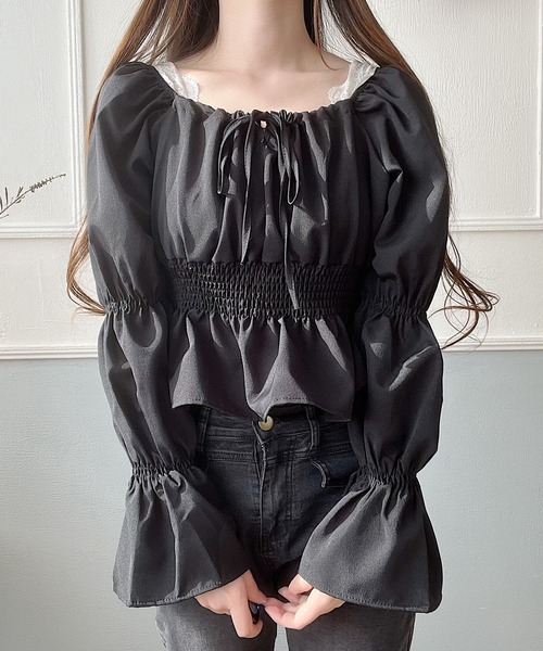 Nana ブラウス シャツ シャーリングブラウス レディース : ZOZOTOWN