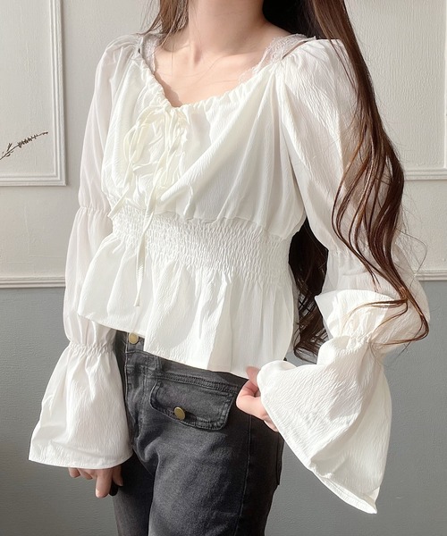 Nana ブラウス シャツ シャーリングブラウス レディース : ZOZOTOWN