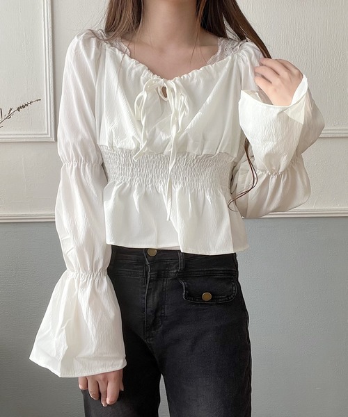 Nana ブラウス シャツ シャーリングブラウス レディース : ZOZOTOWN