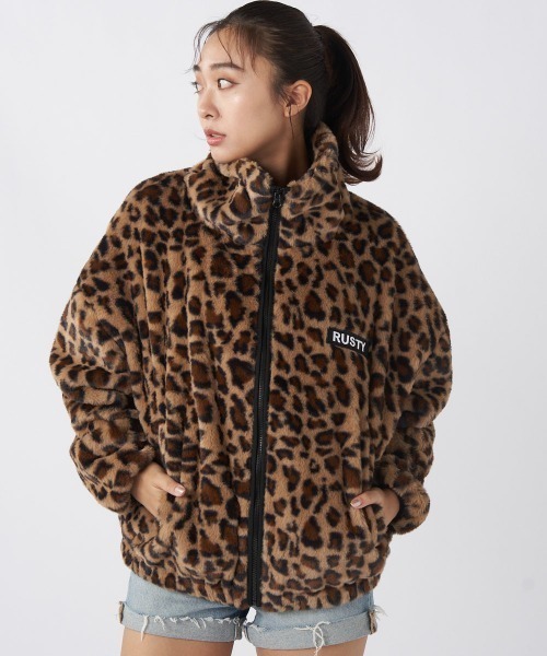 新品タグ付定価13440円の半額ラスティーRUSTYヒョウ柄スノボジャケット防水 RUSTY（ラスティ） ブルゾン アウター 「RUSTY/ラスティー」レディース