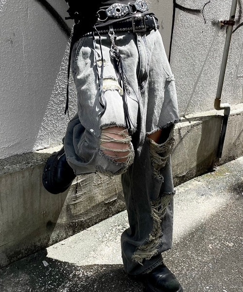 「XU」 デニムパンツ M グレー メンズ_画像8