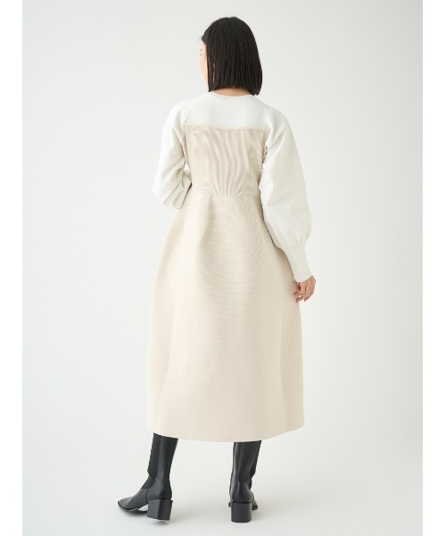 「CELFORD」 ニットワンピース 36 ライトベージュ レディースの画像