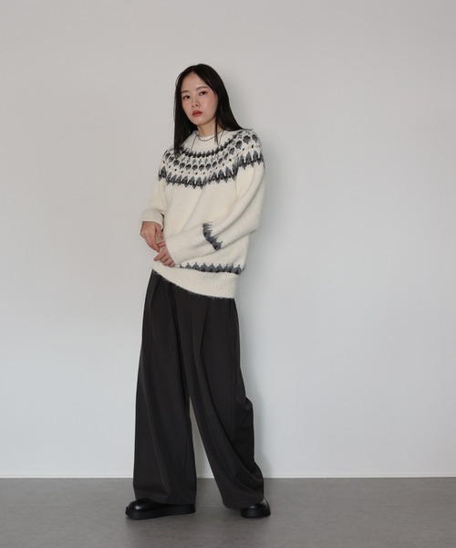 「J by blue」 長袖ニット MEDIUM グレー レディース_画像2