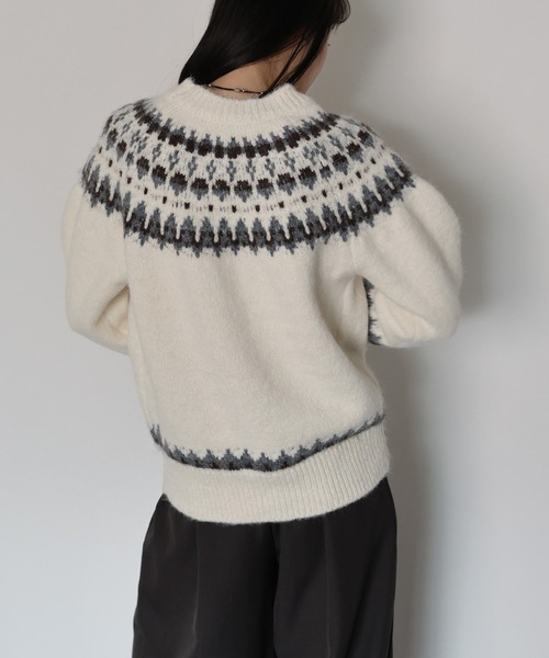 「J by blue」 長袖ニット MEDIUM グレー レディース_画像3