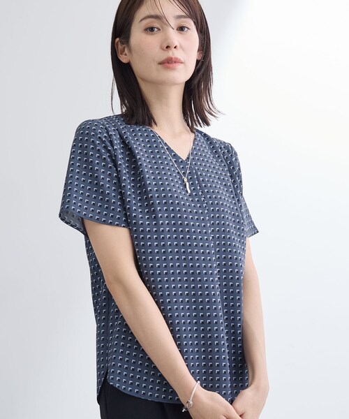 INDIVI（インディヴィ） ブラウス シャツ 半袖 入学式 「洗える／UV 