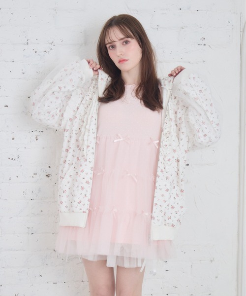 Lolime by mellfy memory ワンピース 半袖 Tulle tiered T-shirt mini