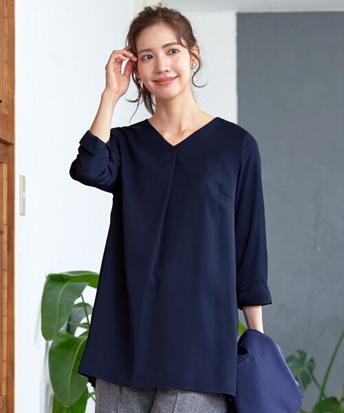 Tiaclasse 7分袖チュニック X-LARGE グリーン レディース : ZOZOTOWN